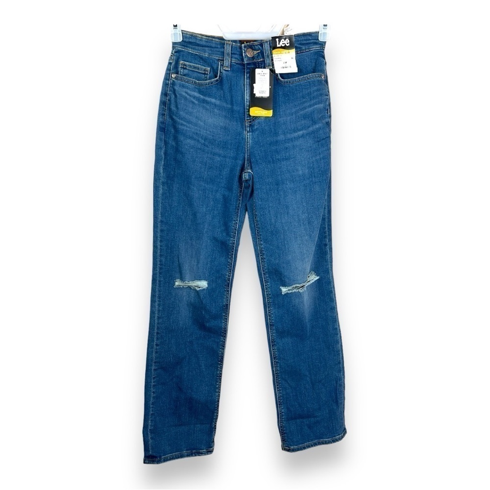 NEW LEE SIZE 2 BLUE DENIM JEANS BOYFRIEND FIT HIGH RISE  NWT XS